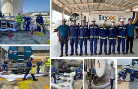 CHI NHÁNH SKYPEC KHU VỰC MIỀN TRUNG TỔ CHỨC DIỄN TẬP ỨNG PHÓ SỰ CỐ TRÀN DẦU ĐỢT 1 NĂM 2026